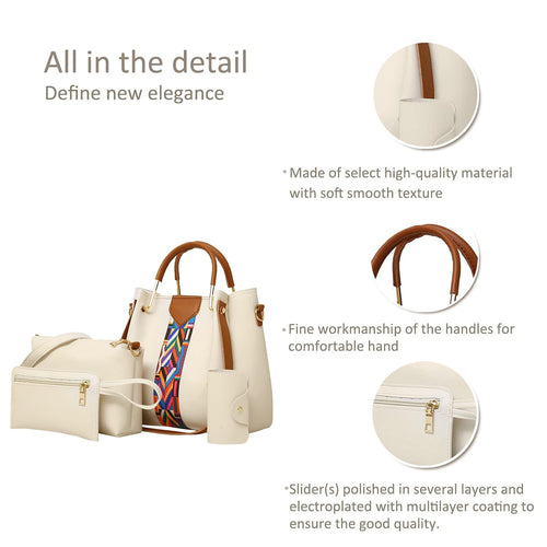 Stylish 4 Pcs Women Handbags & Wallets for Every Occasion