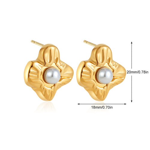 Trendy Geometric Metal Circle Stud Earrings for Women