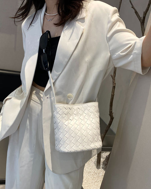 New Genuine Leather Woven Small Bag - Stylish Crossbody Bag