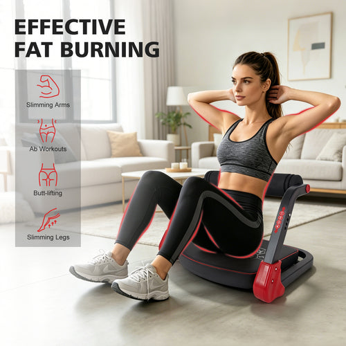 Ab Core Trainer Abdominal Machine with Resistance Bands - Red
