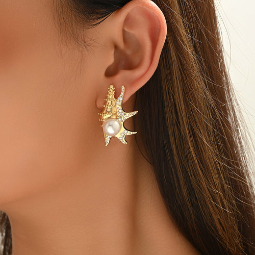 Elegant Ocean Style Stud Earrings for Women