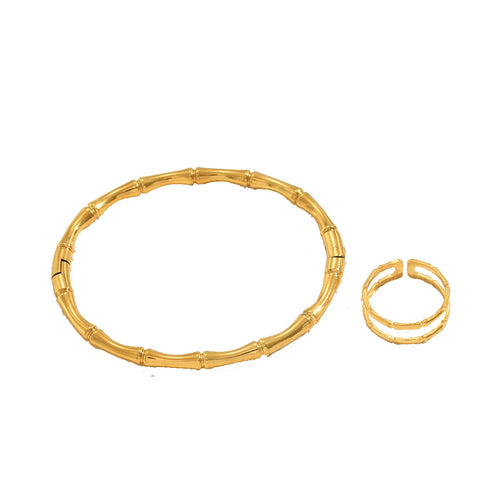 Elegant Bangle & Ring Jewelry Set for Daily Fashion