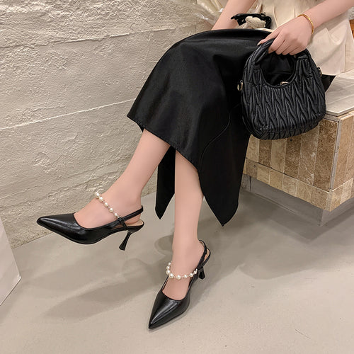 Women French Style Pearl Closed Toe Sandals - Summer 2026