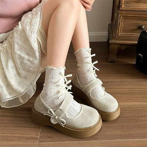 Retro French Thick Bottom Mary Jane Shoes for Women's Summer