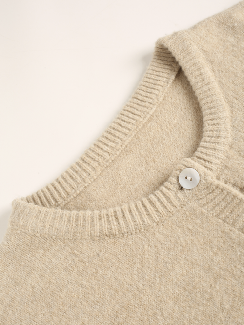 Oversized Crew Neck Button Knit Cardigan - Trendy Sweater Coat