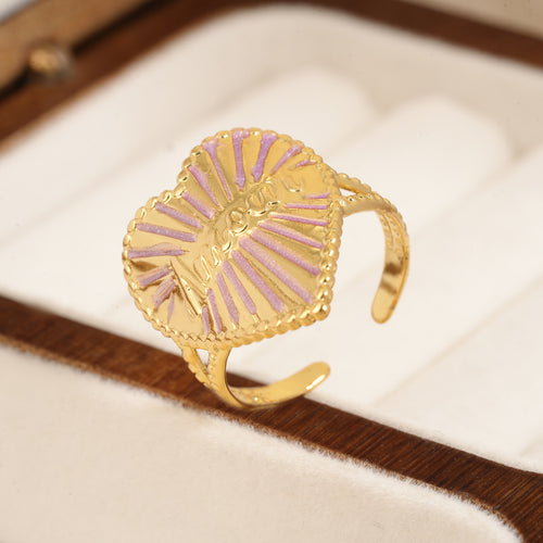 Fashion Heart Design Women's Stainless Steel Statement Ring