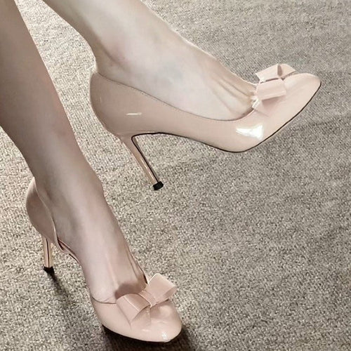 Fairy Style High Heels for Women - Bow Side Cutout Stiletto