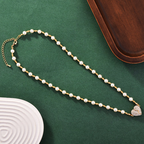 High-grade Diamond-encrusted Heart-shaped Pendant Necklace