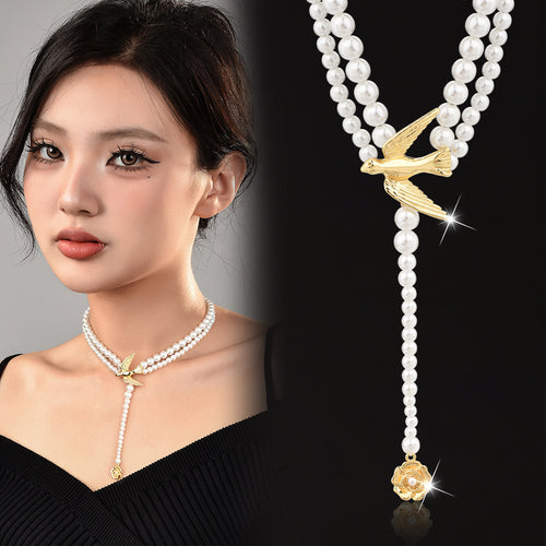 Elegant High-End Thorn Bird Pearl Necklace for Women