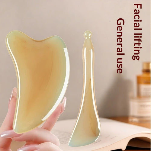 Facial Gua Sha Board and Muscle-Stripping Stick for Relaxation