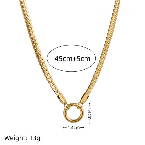 Womens Paperclip Snake Bone Basic Chain Bracelet