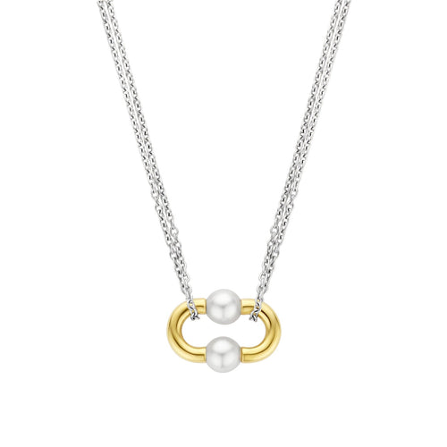 Gold and Silver Titanium Steel Necklace for Women