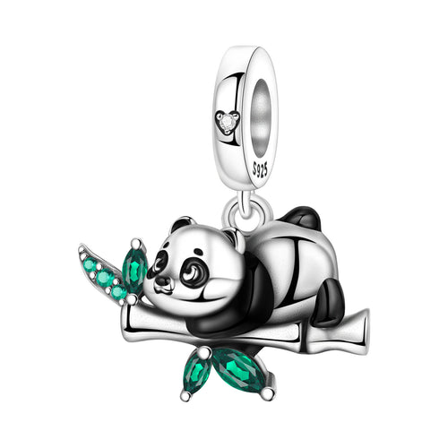 Cute Bamboo Panda DIY Copper Bead Pendant Necklace