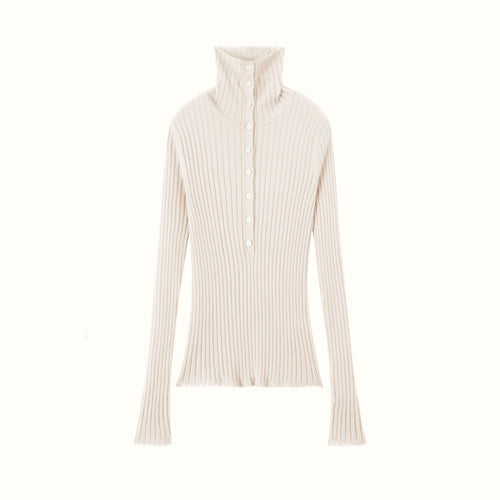 Ribbed Base-layer Sweater Chunky Turtleneck Knit Set