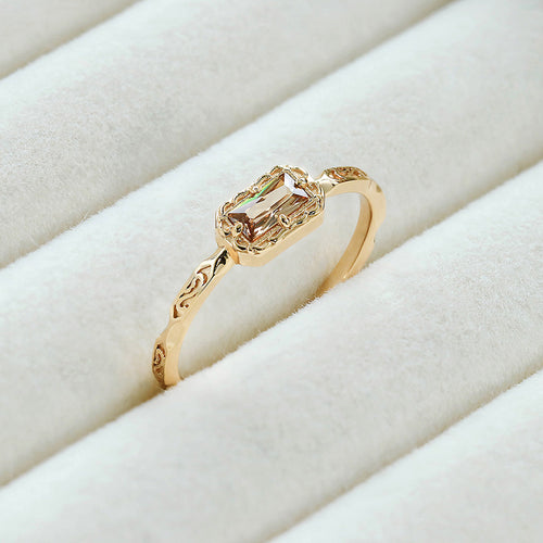 Simple and Versatile Coffee-colored Zircon Statement Ring