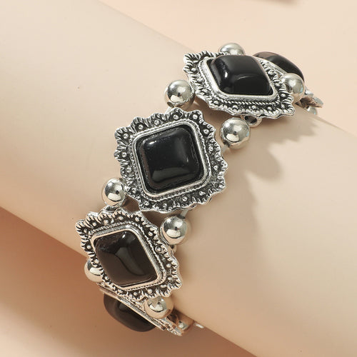 Retro Alloy Turquoise Elastic Bracelet for Women