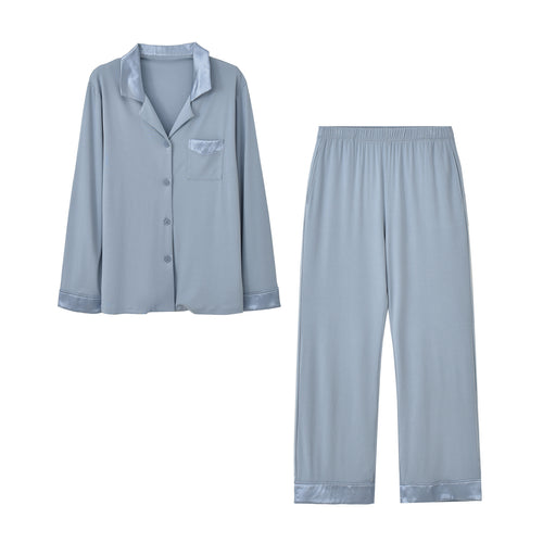 Womens Suit Set with Lapel and Long Sleeves - Stylish Lounge Set
