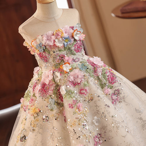 French-style Bohemian Floral Runway Princess Dress