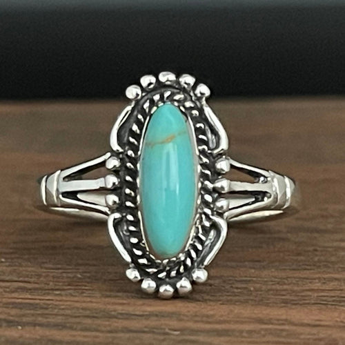 Bohemian-style Horse-eye-shaped Turquoise Ring for Old Money Style