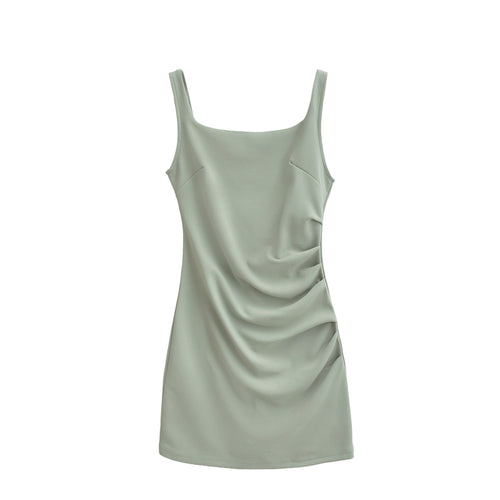 Summer Solid-color Strap Dress for Women - Figure-Flattering