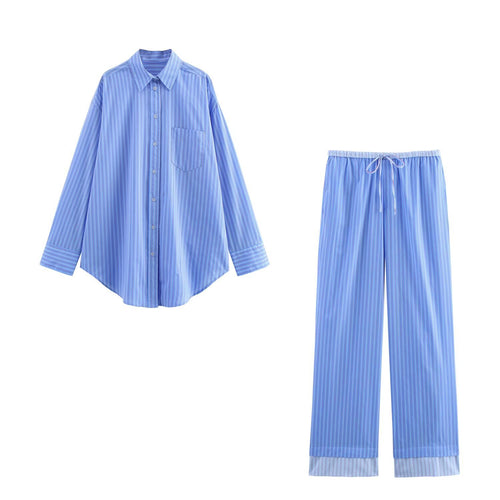 Casual Striped T-Shirt & Drawstring Pants Set for Comfort