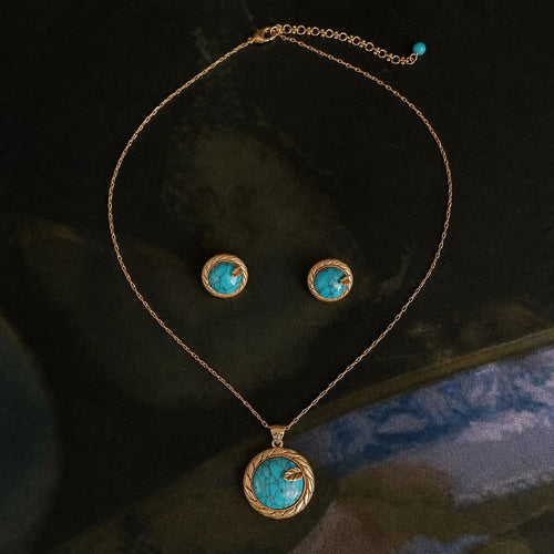 Light-luxury Necklace and Stud Earring Set - Elegant Pendant Necklace