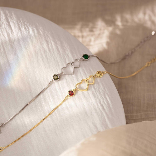 Fashionable Lightly Luxurious Double-heart Tennis Bracelet