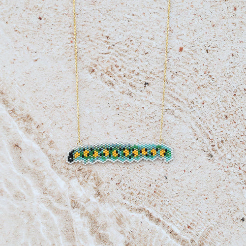 Hand-knitted Beaded Pendant Necklace for Unique Style
