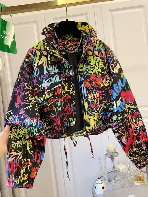 European and American-style Cropped Workwear Jacket for Women
