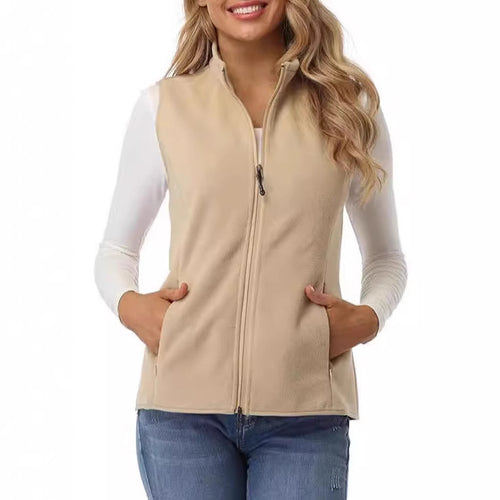 Womens Fleece Vest Soft Sleeveless Jacket - Perfect Layering Piece