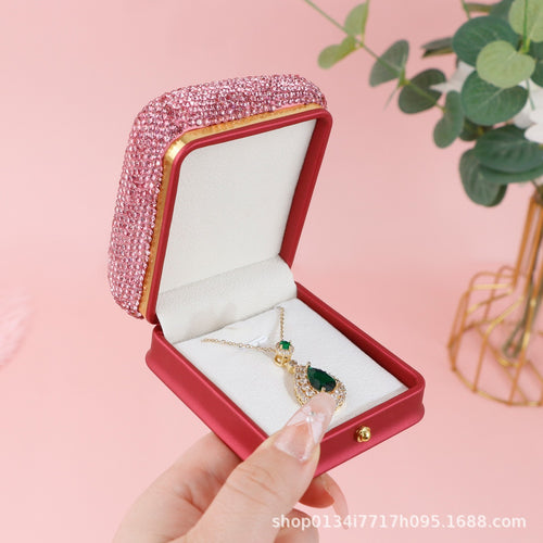 Rhinestone Ring Storage Box with Sparkling LED Lights