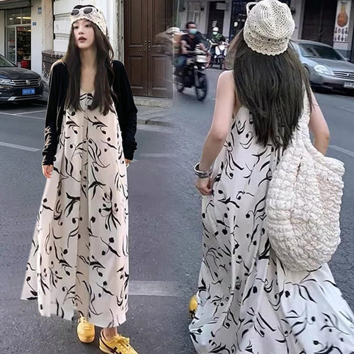 Elegant Printed Dress with Sun-Protection Jacket