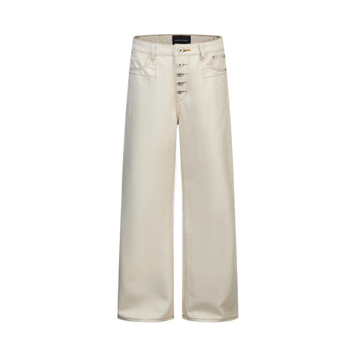 Skinny Jeans with Zipper Fly and Buckle - Stylish Fit