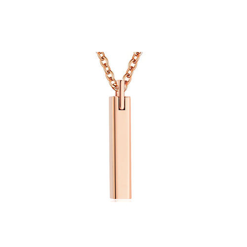 Titanium Steel Square Pillar Cremation Urn Necklace
