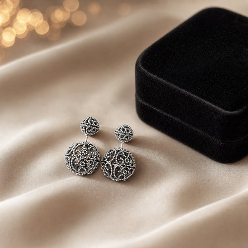 Retro Hollow-out Double-sided Stud Earrings for Trendy Look