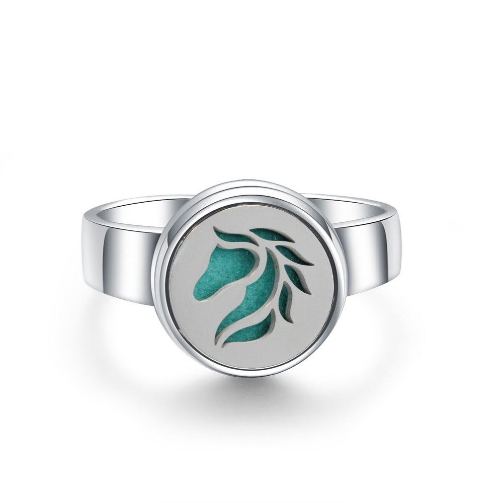 Stainless Steel Aromatherapy Locket Ring - Tree of Life Design