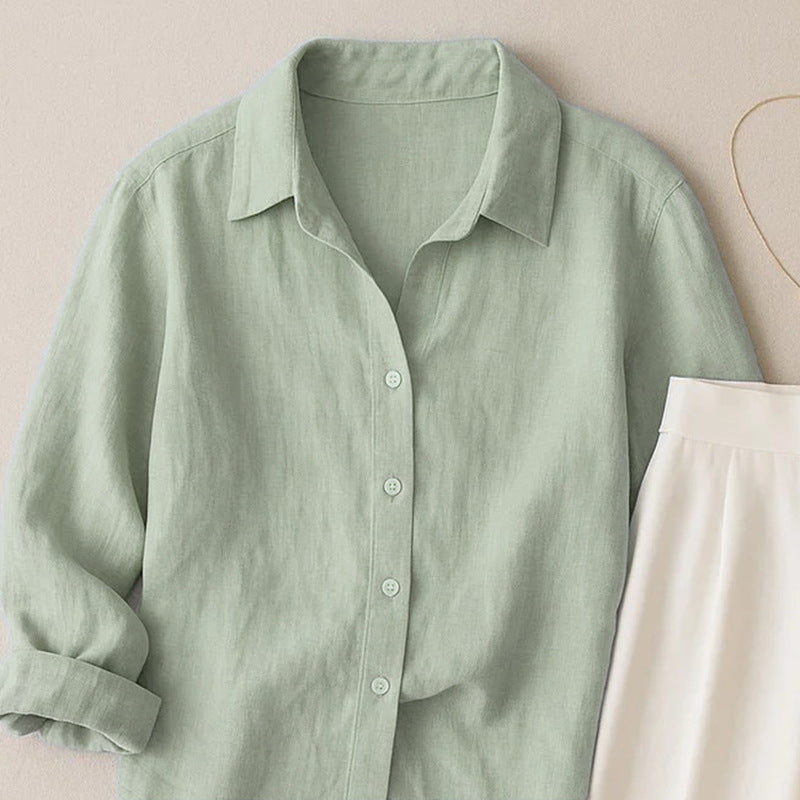 French-style Loose-fit Casual Solid-color Shirt for You