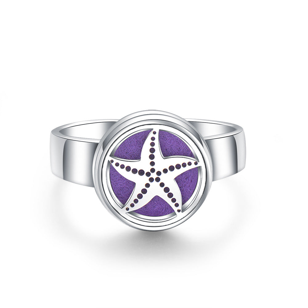Stainless Steel Aromatherapy Locket Ring - Tree of Life Design
