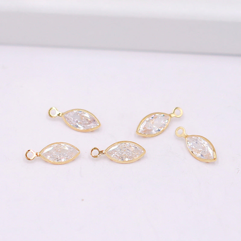 Geometric Zircon Bezel Set Pendant - Gold Plated Charm