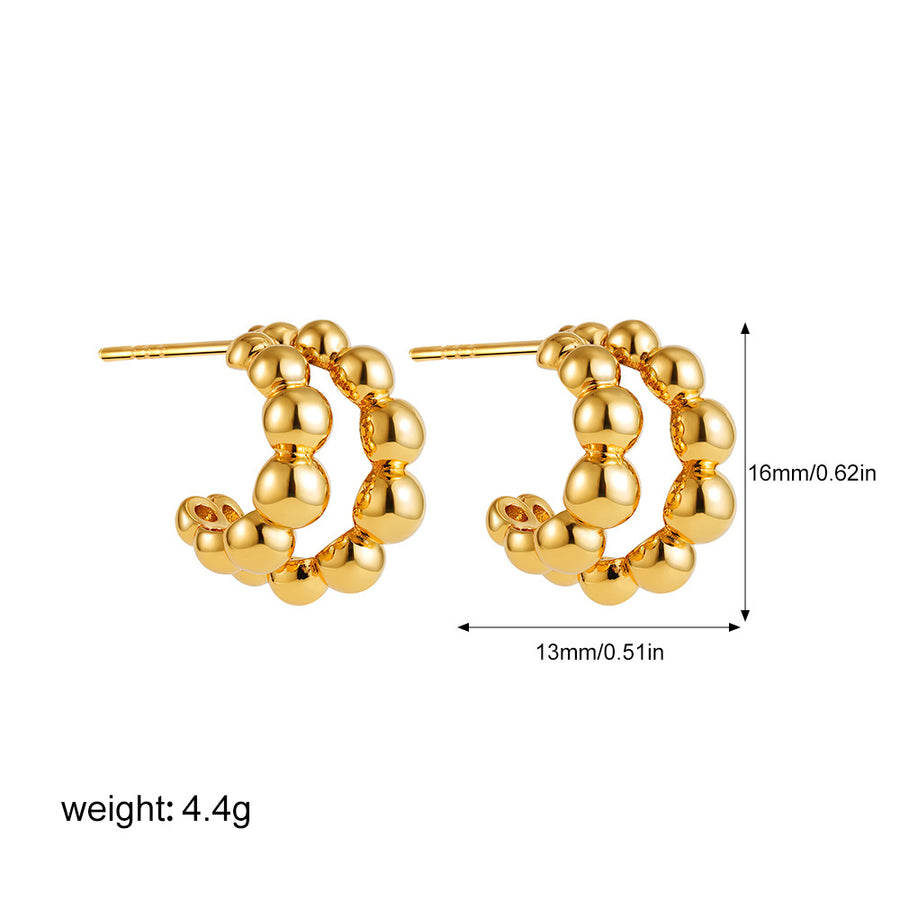 Golden Series Instagram-Style Striped Textured Earrings