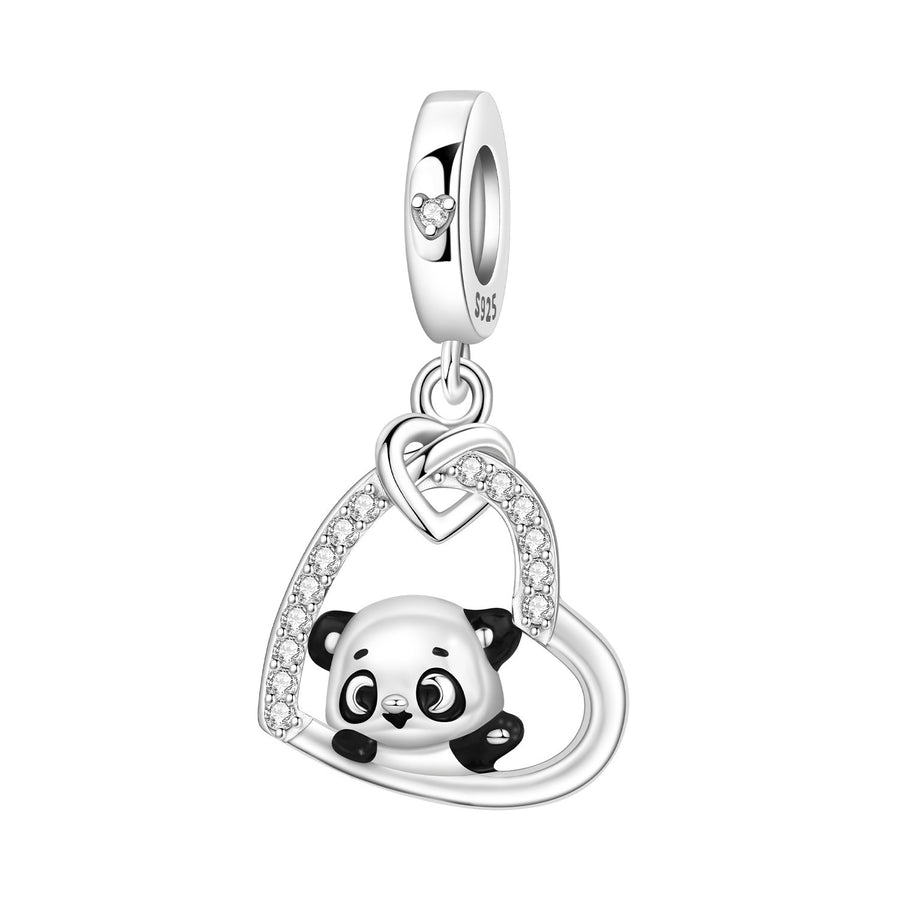Cute Bamboo Panda DIY Copper Bead Pendant Necklace