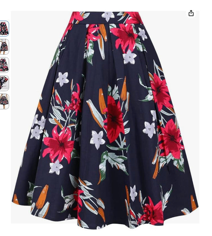 Stylish Digital-Print Womens Midi Skirt for Every Occasion