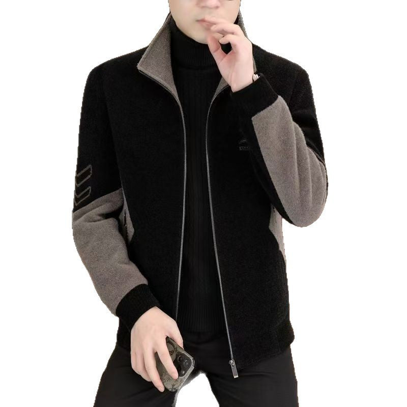 Mens Stand-Neck Jacket with Fleece Lining for Ultimate Comfort