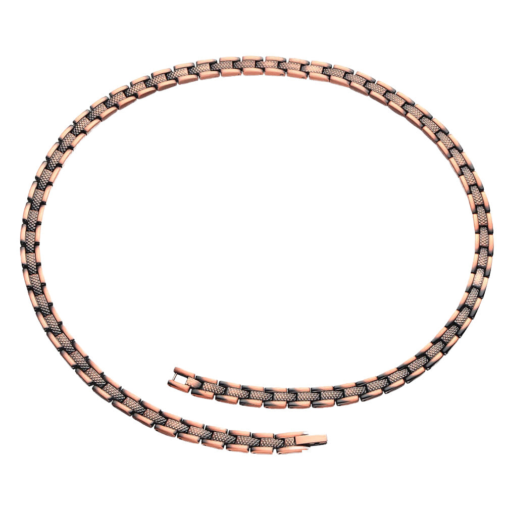 Unisex Red Copper Braided Necklace for Unique Style