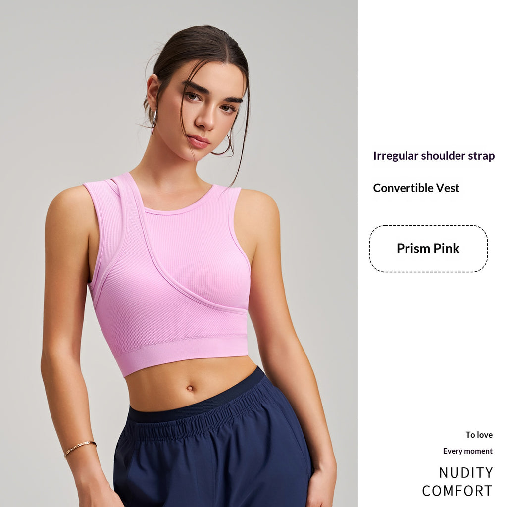 Integrated Sports Bra Tank Top for Women - Shockproof Yoga & Fitness
