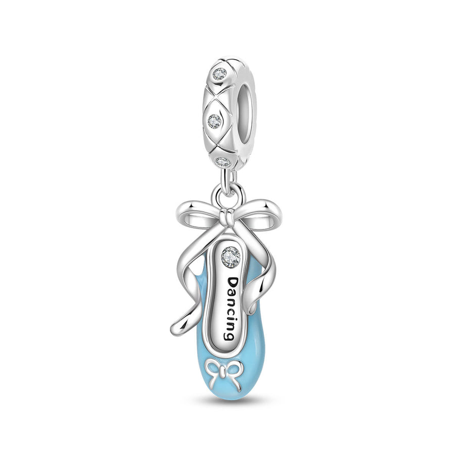 Blue Oil-Drip Plated Silver Bow Bracelet & Necklace Set