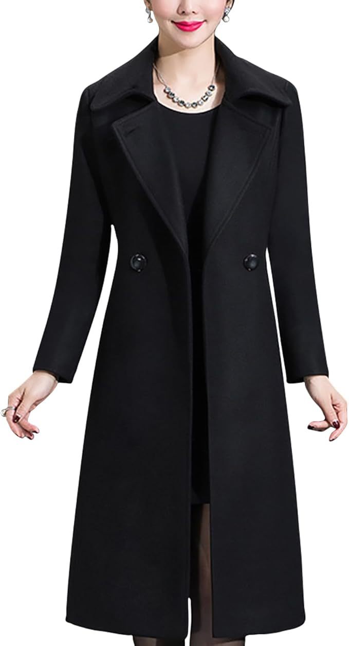 Winter Double-breasted Lapel Long Coat - Stylish Trench Coat