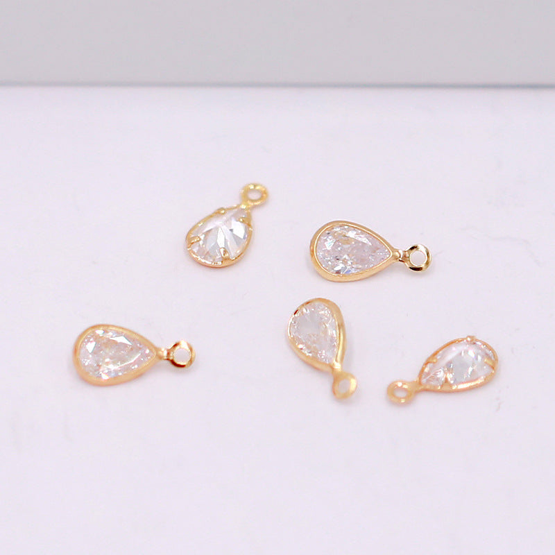 Geometric Zircon Bezel Set Pendant - Gold Plated Charm