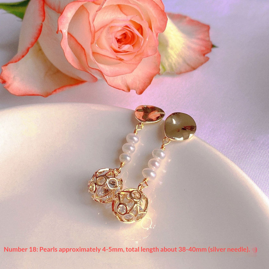 New Natural Freshwater Pearl Stud Earrings - Elegant & Timeless