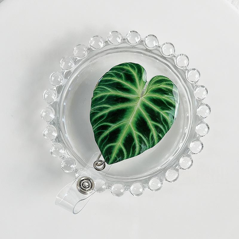 Rotating Leaf Acrylic Epoxy Work ID Badge Clip